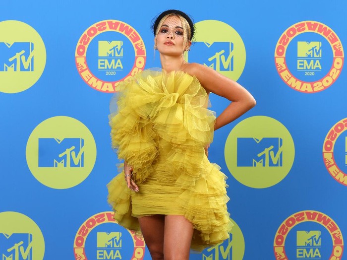 LONDON, ENGLAND - NOVEMBER 01: (EDITORS NOTE: This image has been retouched at the request of Artists management.) In this image released on November 08, Rita Ora poses ahead of the MTV EMAs 2020 on November 01, 2020 in London, England. The MTV EMAs aired on November 08, 2020. (Photo by Tim P. Whitby/Getty Images for MTV)