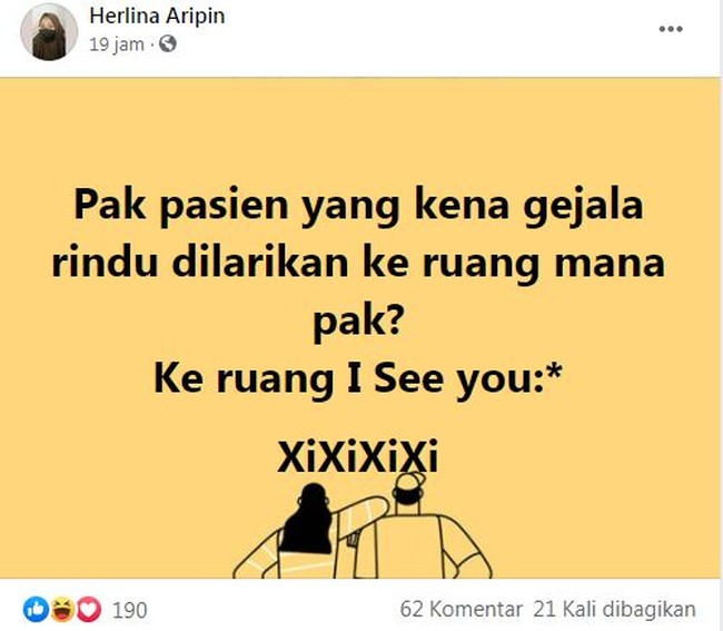 Ya bener sih, ICU kalo dibaca pakai bahasa Inggris kan jadi terdengarnya mirip i see you. Tuh kan lagi-lagi bikin baper. Foto: Facebook/Menjadi Bapak Bapak: Bagian Pengantar