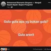 Kasian gula si gula aren, nggak diakuin sebagai gula karena namanya. Foto: Facebook/Menjadi Bapak Bapak: Bagian Pengantar
