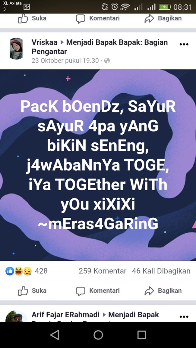 Tebak-tebakan receh yang satu ini juga nggak kalah bisa bikin baper nih.. Foto: Facebook/Menjadi Bapak Bapak: Bagian Pengantar