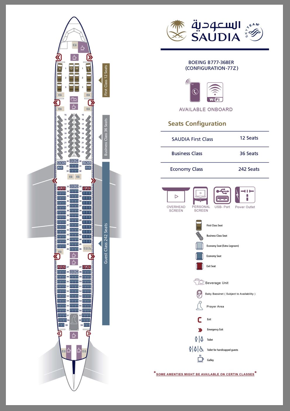 Seat Map Saudi Arabian Airlines Boeing B777 300 (773), 49% OFF