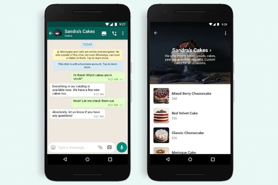 tampilan whatsapp tombol shopping