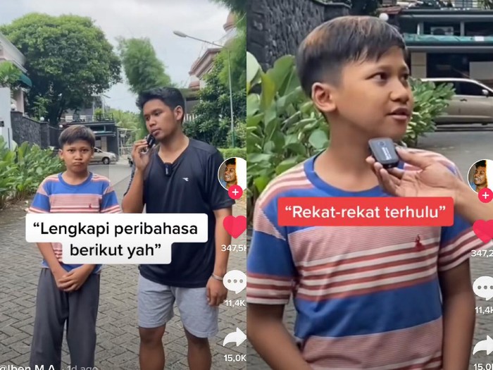 tiktok Iben bertanya potongan peribahasa kepada bocah