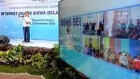 Internet gratis ini merupakan kegiatan CSR Bank BTN bekerjasama dengan Telkom untuk mendukung program pemerintah terkait dengan proses belajar siswa secara daring. Foto: dok. Telkom
