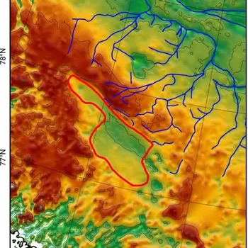 Kolam yang mencair di bawah lapisan es greenland