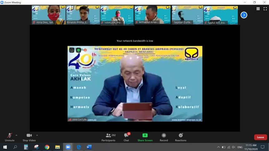Menyemarakkan HUT Brantas Abipraya ke-40, BUMN konstruksi ini menggelar dua web seminar untuk tingkatkan kompetensi, berdaya saing tinggi. (Dok. Brantas Abipraya)