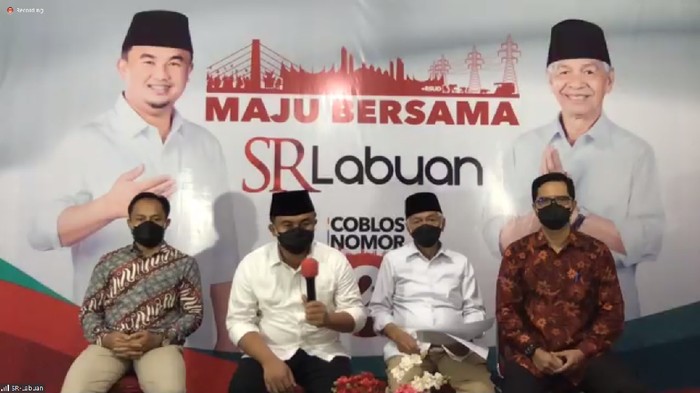 Aktivis antikorupsi Febri Diansyah dan Donal Faris menjadi kuasa hukum paslon petahana Pilbup Dharmasraya, Sutan Riska Tuanku Kerajaan-Dasril Panin Dt. Labuan (ST-Labuan) (Screenshot jumpa pers daring)