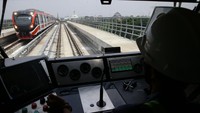 Direktur Operasi II PT Adhi Karya (Persero) Tbk Pundjung Setya Brata mengatakan, Lintas Rel Terpadu (LRT) Jakarta-Bogor-Depok-Bekasi (Jabodebek) ditargetkan dapat beroperasi pada awal Juli 2022. Grandyos Zafna/detikcom.
