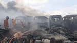 Puluhan Bangkai Bus TransJ di Bogor Terbakar