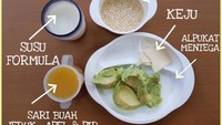 Wanita yang kini berhijab ini juga selalu menyempatkan diri untuk membuat sarapan si kecil. Kal ini menunya terbuat dari campuran gandum, susu, alpukat, keju dan sapi buah. Foto: instagram @reyutami