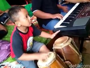 Viral Bocah TK di Pacitan Mahir Main Kendang
