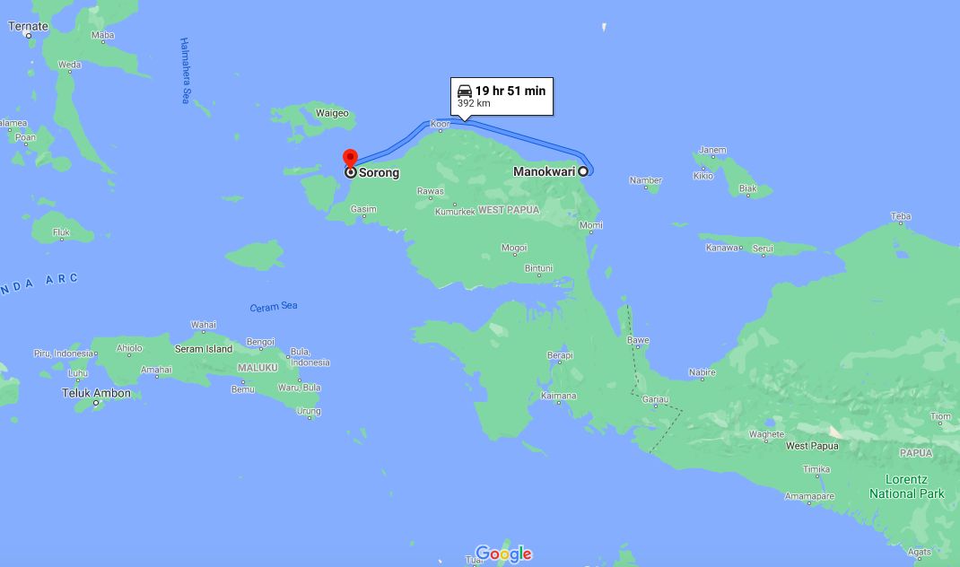 Machmud Singgirei Rumagesan, kota lokasi penjara yang dilalui. (Google Maps)
