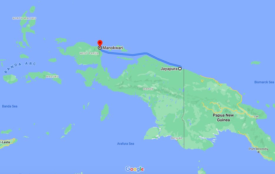 Machmud Singgirei Rumagesan, kota lokasi penjara yang dilalui. (Google Maps)