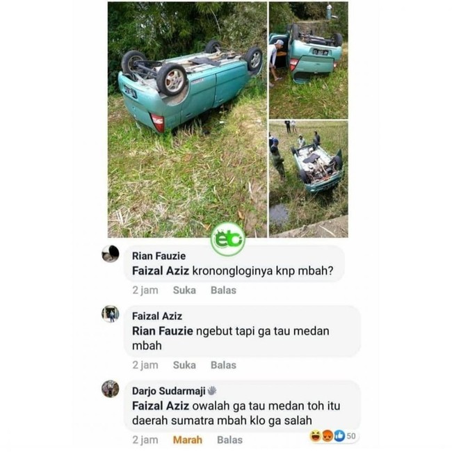 Maksudnya bukan kota Medan Pak.. Salah paham nih si Bapak ah.. Foto: Instagram/@receh.soplak