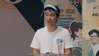 CEO Indodax Oscar Darmawan saat memberikan sambutan dalam acara Awarding Night Indodax Short Film Festival 2020.