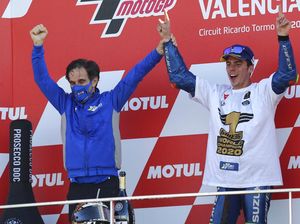 Permisi Trio Podium MotoGP Valencia, Mir Mau Selebrasi Dulu