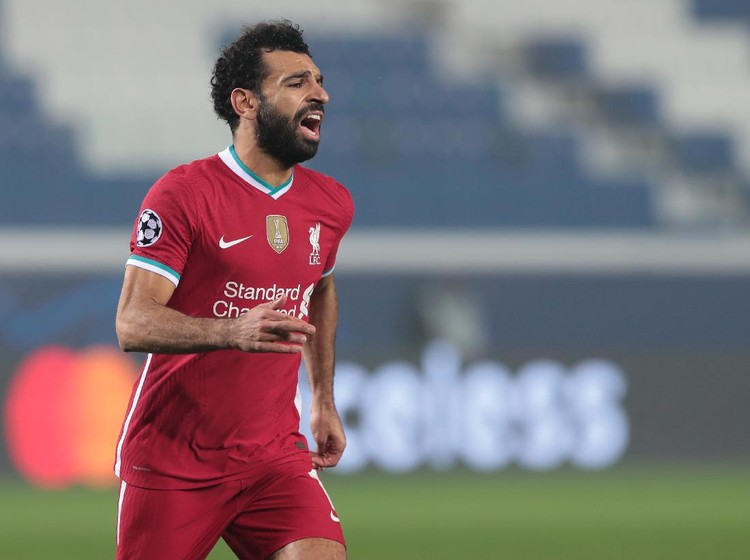 BERGAMO, ITALY - NOVEMBER 03:  Mohamed Salah of Liverpool FC shouts during the UEFA Champions League Group D stage match between Atalanta BC and Liverpool FC at Gewiss Stadium on November 03, 2020 in Bergamo, Italy. (Photo by Emilio Andreoli/Getty Images)
