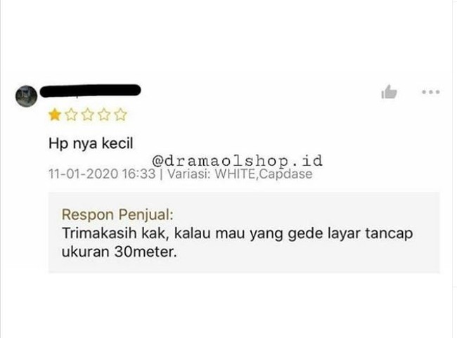 Bener juga sih, kalau mau yang gede ya TV atau layar tancap aja jangan HP ya.. Foto: Instagram/@dramaolshop.id