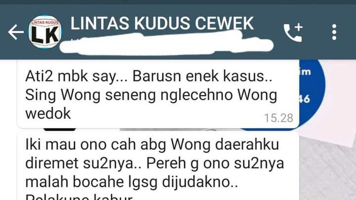 Kasus begal payudara menghantui Kudus, Senin (16/11/2020).