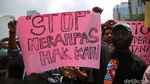 Potret Aksi Mahasiswa di Kawasan Patung Kuda