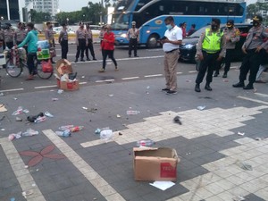 Video Massa Demo di Kemendikbud Bubar, Lalin di Sudirman Normal