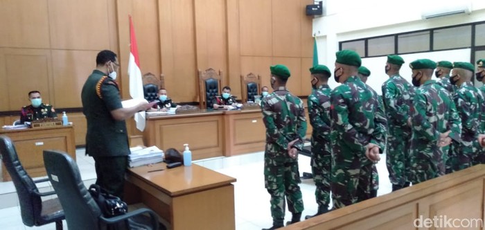 Persidangan 11 prajurit TNI 17 November 2020. (Ibnu Hariyanto/detikcom)