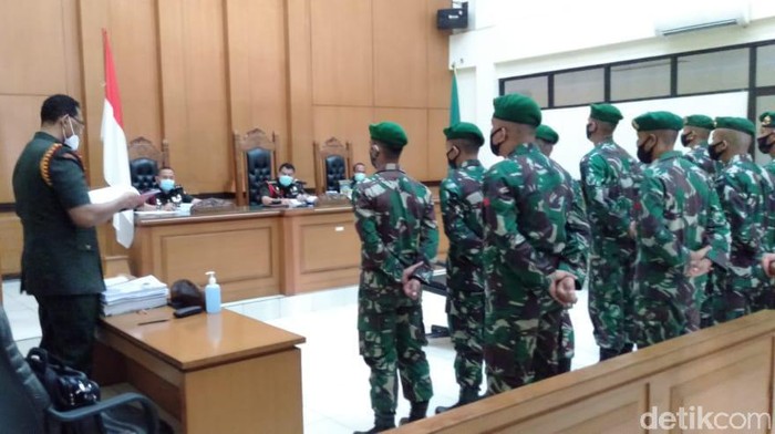 Persidangan 11 prajurit TNI 17 November 2020. (Ibnu Hariyanto/detikcom)