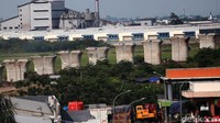 Infrastruktur untuk stasiun kereta cepat yang berada di kawasan Tegalluar, Bojongsoang, Kabupaten Bandung mulai terlihat.
