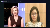 Potret virtual meeting juga diunggah oleh Sri Mulyani di akun Facebook pribadinya. Istimewa/Dok. Facebook Sri Mulyani.