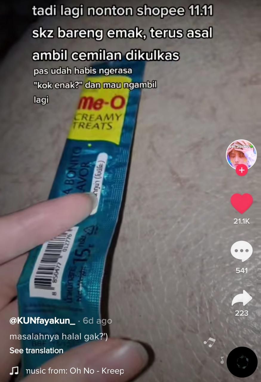 Kocak! Netizen Tak Sadar Habiskan Camilan Kucing dan Katanya Enak