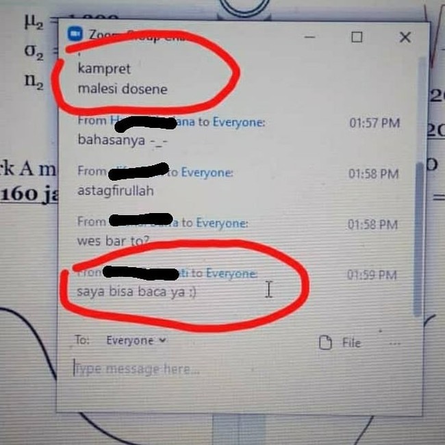 Eits.. kalau kelas online semuanya bisa baca loh apa yang kamu tulis. Siap-siap di blacklist sama gurunya deh nih. Foto: Instagram/@drama.kampus