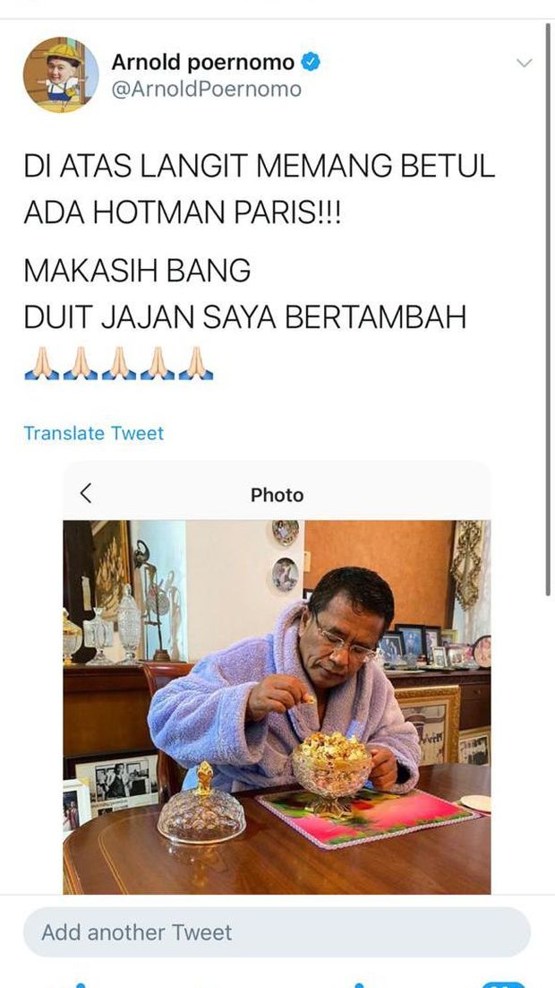 Chef Arnold Akan Belanja Saham Pakai Duit Lelang Popcorn