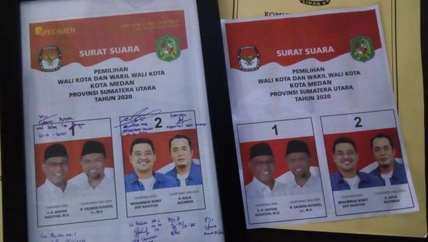 Foto surat suara Pilkada Medan yang disoroti timses Akhyar (dok. Istimewa)