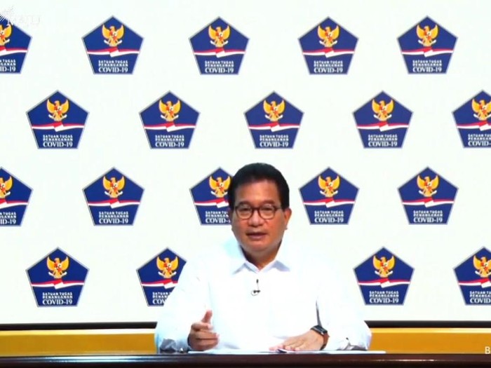 Juru Bicara (Jubir) Satgas Penanganan COVID-19 Wiku Adisasmito update penanganan COVID-19 (YouTube Sekretariat Presiden)