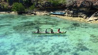 Pantai Mulut Seribu di Pulau Rote, NTT, dengan panorama indah, Sabtu (14/09/2019). Tapal Batas BRI tahun ini akan mengunjungi Pulau Rapta Riau, Aruk Kalimatan Barat, Motamasin NTT dan Nanga Badau di Kalimantan.  Ari Saputra/detikcom.