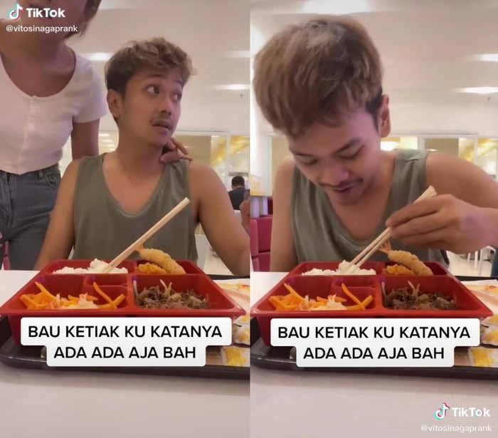 Ngakak! Pria Ini Diolesi Deodoran Saat Makan Karena Bau Badan
