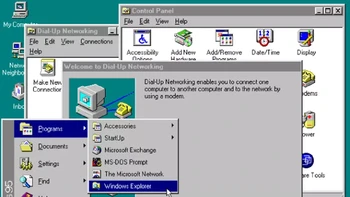 Windows 95 yang tentunya diluncurkan tahun 1995 adalah permulaan dari Windows yang lebih modern. Microsoft berpindah ke arsitektur 32 bit dan mengenalkan menu Start. Aplikasi-aplikasi baru juga muncul, termasuk browser Internet Explorer yang ikonik. Foto: The Verge