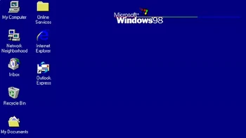 Windows 98 yang diluncurkan tiga tahun kemudian membawa peningkatan untuk dukungan hardware dan performa. Microsoft juga meluncurkan beberapa aplikasi dan fitur berbasis internet seperti Active Desktop, Outlook Express, Frontpage Express, Microsoft Chat, dan NetMeeting. Foto: The Verge