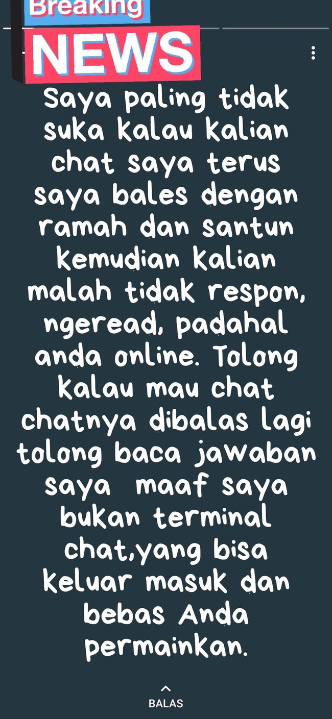 Ini mau nyindir apa curhat? Panjang banget nih kayak cerpen. Foto: Twitter/@txtdrstoryWA