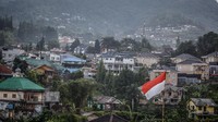 Suasana kawasan Puncak, Cisarua, Kabupaten Bogor, Jawa Barat, Sabtu (21/11/2020). 