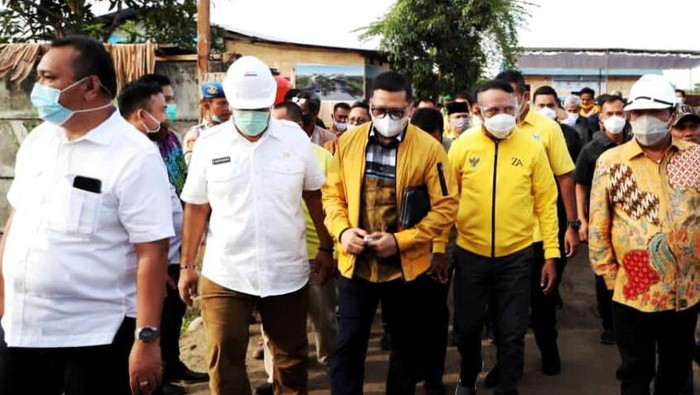 Kunjungan Menpora Zainudin Amali ke lokasi pembangunan Sumut Sport Centre, terkait terpilihnya Aceh dan Sumatra Utara menjadi tuan rumah PON 2024.