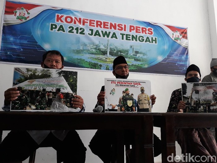 PA 212 Jateng bicara soal pencopotan spanduk-baliho Habib Rizieq Syihab, Sukoharjo, Sabtu (21/11/2020).