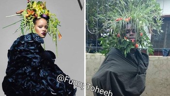 Rihanna low-budget, check! Foto: @FunnyToheeb via Bored Panda