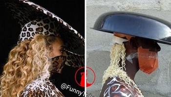 Kenapa rambut Beyonce jadi diganti mi kuning gitu sih... Foto: @FunnyToheeb via Bored Panda
