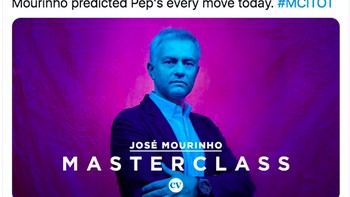 Taktik Mourinho semalam disebut sebagai masterclass karena mampu membaca semua strategi Guardiola. Foto: istimewa