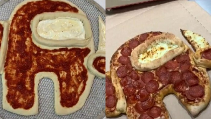 pizza Pizza Bentuk Among Us