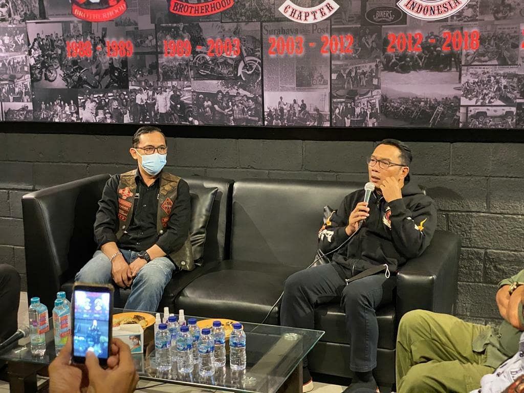Ridwan Kamil Sambangi Markas Bikers, Ingatkan Protokol Kesehatan