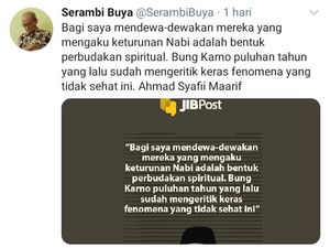 Buya Syafii: Mendewakan Pengaku Keturunan Nabi Bentuk Perbudakan Spiritual