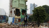 Sejumlah rumah telah rata dengan tanah.
