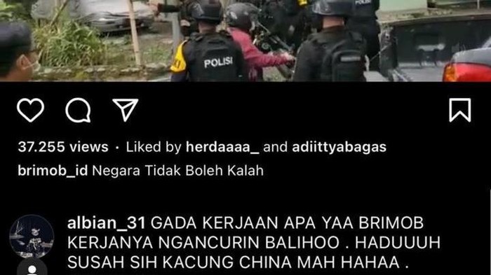 Pria Bogor Sebut Brimob Kacung China
